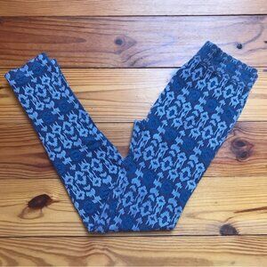 Lucky Brand Blue Native Pattern Legging Tights, GUC, S